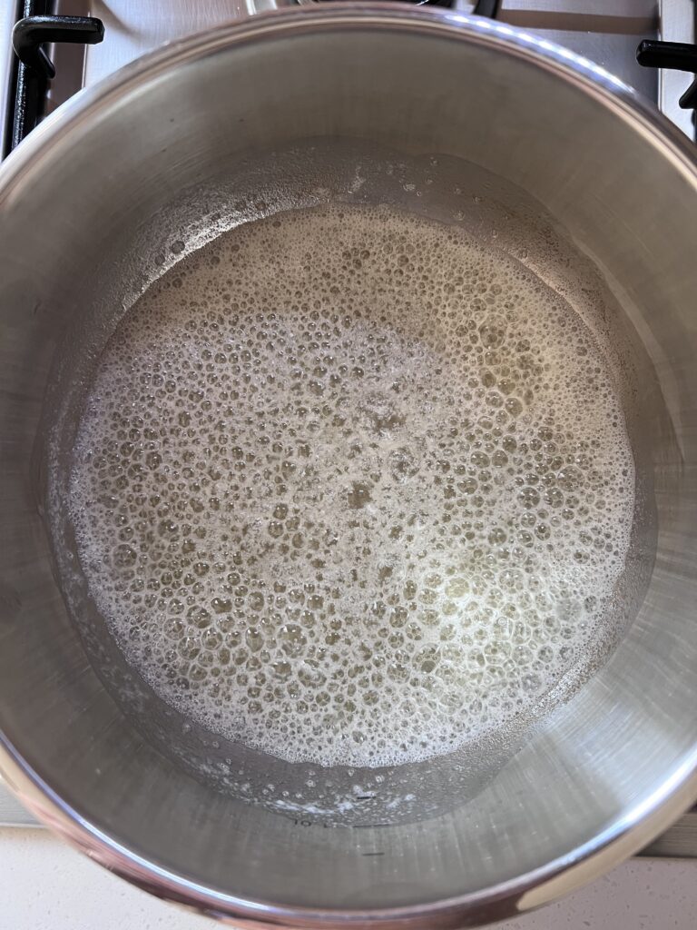 Half way through making brown butter.
