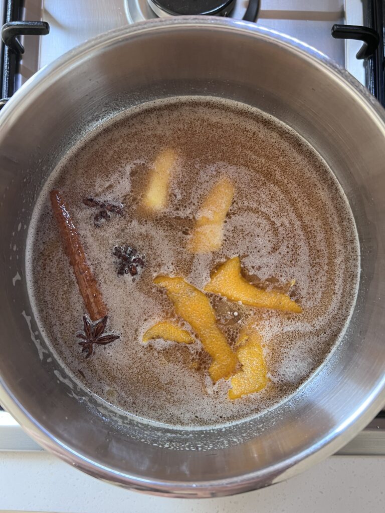 The start of the duck glaze sauce.