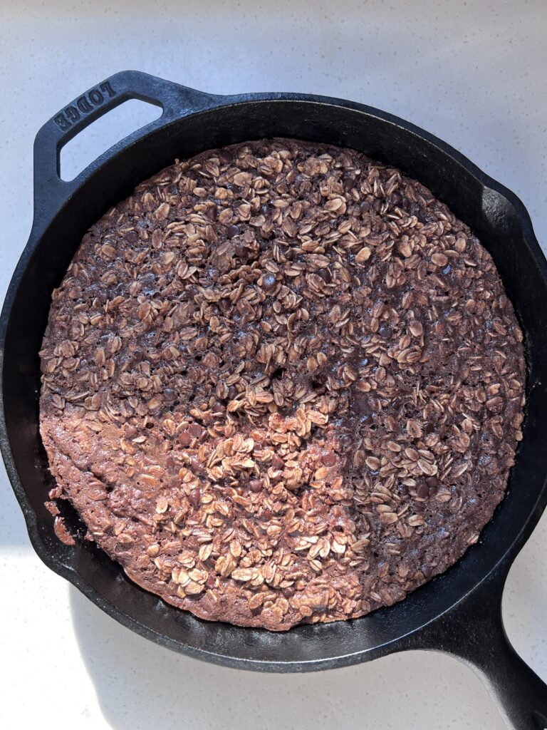 Hot Cocoa Oatmeal Bake fresh out the oven
